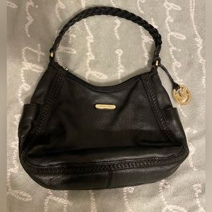 Michael kors black leather shoulder purse